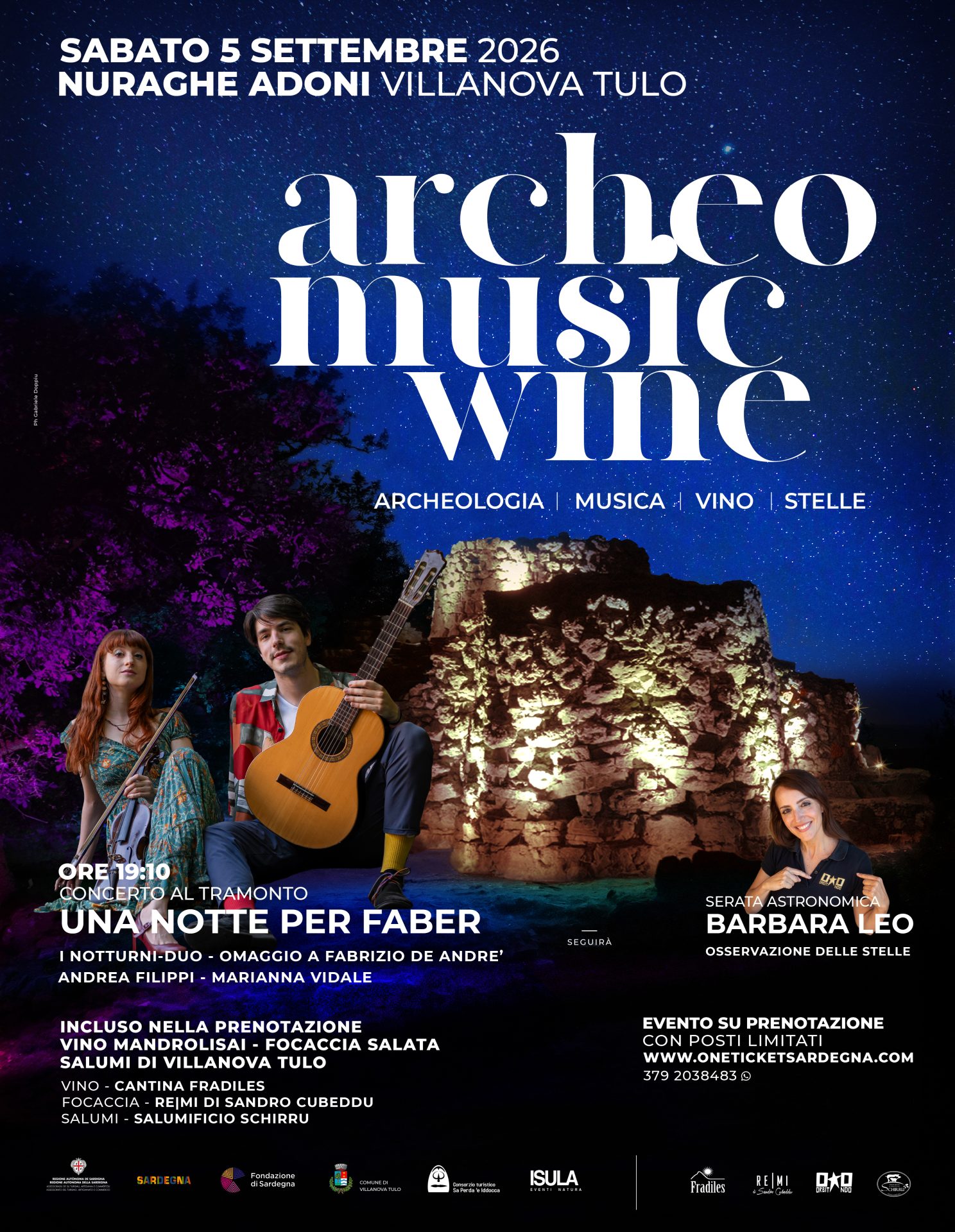 Archeo Music Wine _ Nuraghe Adoni _ Sabato 5 Settembre Villanova Tulo